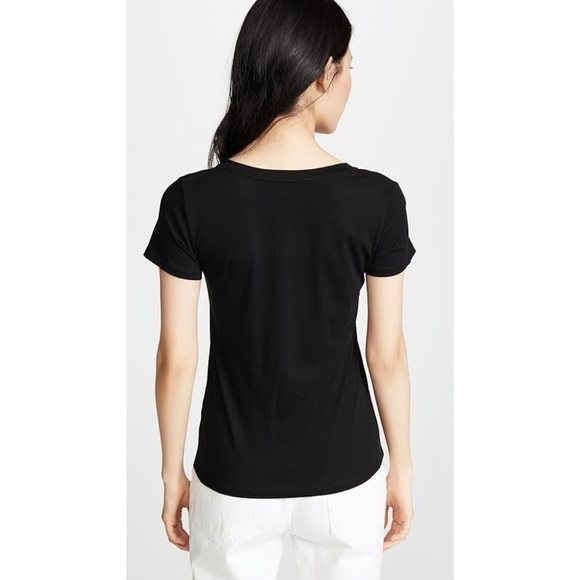 Vince Women's Essential V Neck Tee Black - Picture 2 of 9